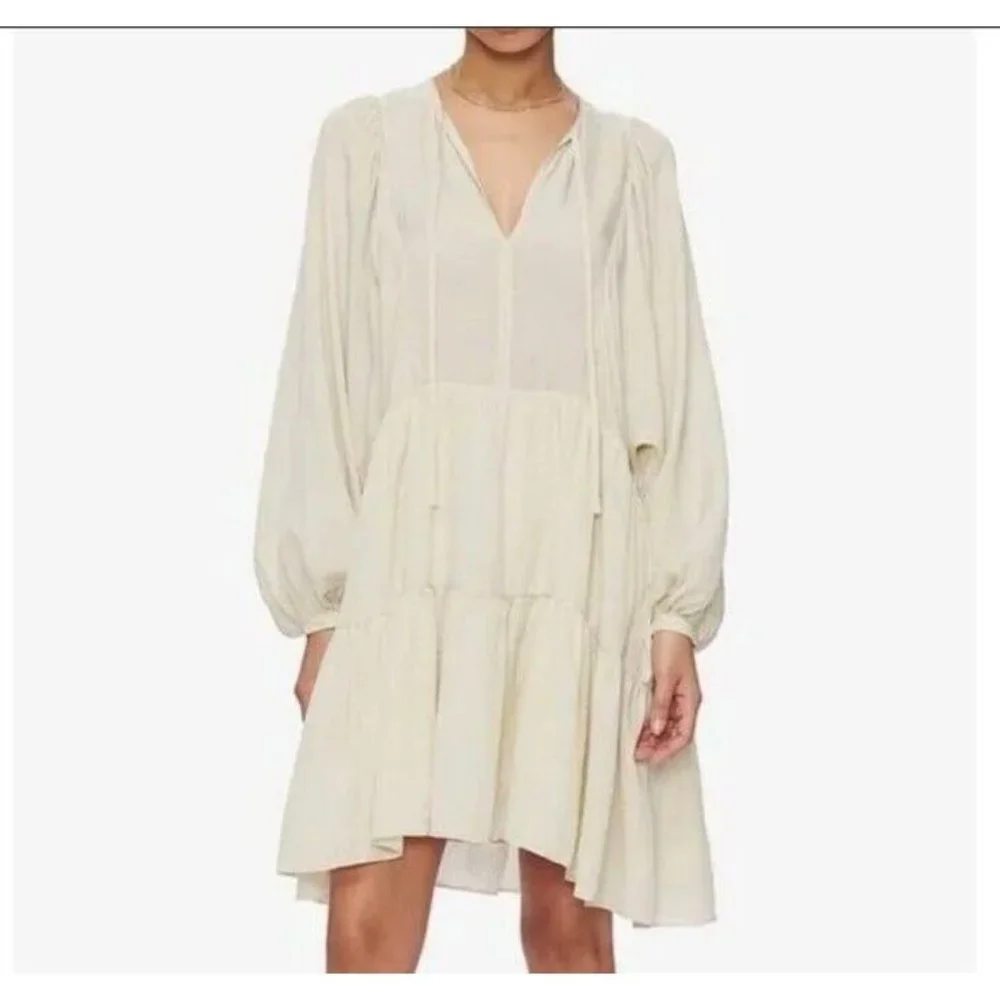 Anine Bing Madison Dress In Cream And Black Stripe Size S / 8-10 - Picture 1 of 10